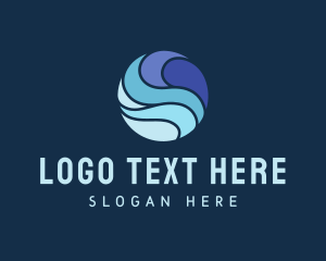 Surfing - Abstract Wave Circle logo design