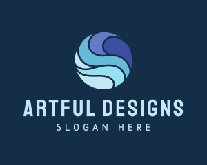 Abstract Wave Circle logo design