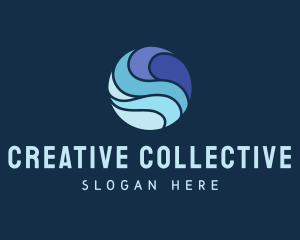 Abstract Wave Circle logo design