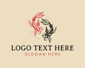 Aquatic - Fish Koi Aquatic logo design