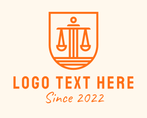 Orange - Shield Scale Legal Service logo design