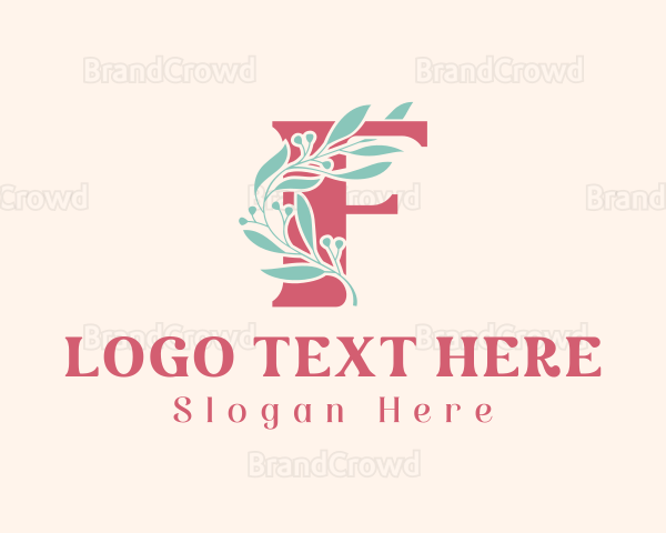 Floral Vine Letter F Logo