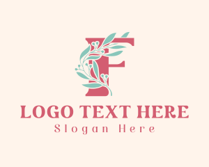 Flower - Floral Vine Letter F logo design
