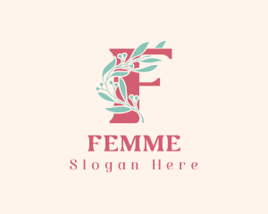 Floral Vine Letter F  logo design