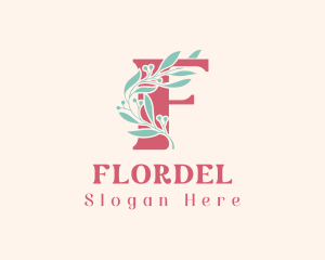 Floral Vine Letter F  logo design