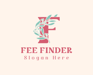 Floral Vine Letter F  logo design