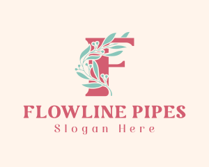 Floral Vine Letter F  logo design