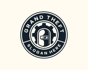 Garage - Welder Mask Cogwheel logo design