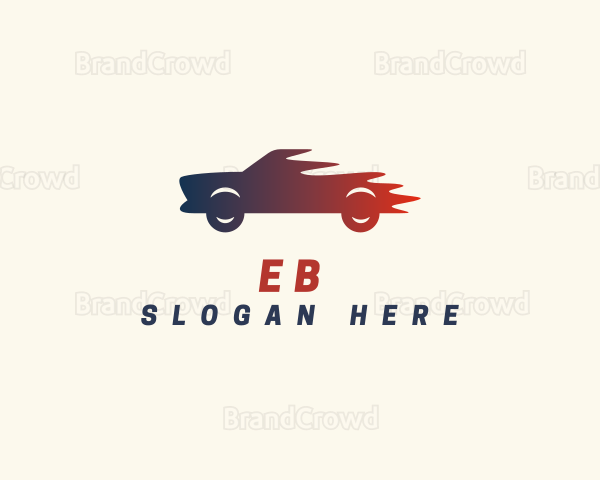 Fast Blazing Race Car Logo