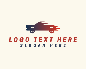 Race Car - Fast Blazing Race Car logo design