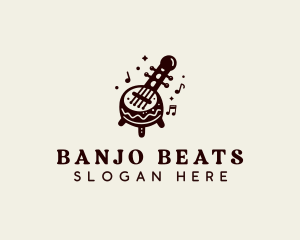 Banjo - Kora Traditional Instrument logo design
