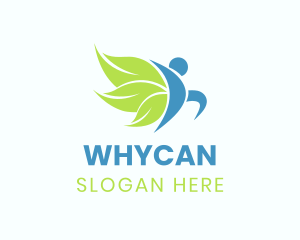 Wings Human Leaf Logo