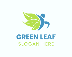 Wings Human Leaf logo design