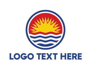 Tourism - Kiribati Circle Flag logo design
