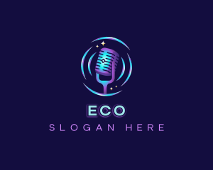 Streaming - Podcast Recording Microphone logo design