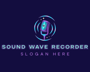 Podcast Recording Microphone logo design