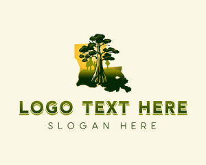 Map - Louisiana Forest Tree logo design