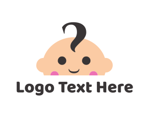 Nursery - Cute Baby Face logo design