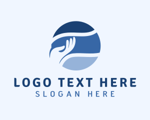 Caregiver - Globe Hand Caregiver logo design