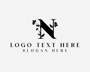 Flower Salon Letter N Logo