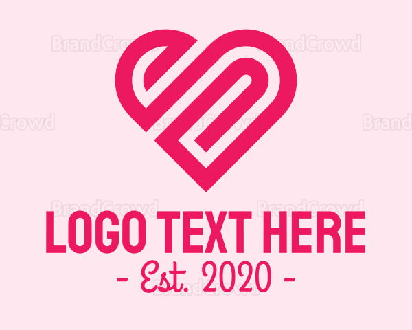 Pink Heart Dating App Logo