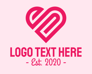Date - Pink Heart Dating App logo design