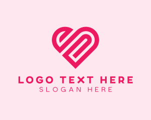 Flirty - Heart Dating App logo design