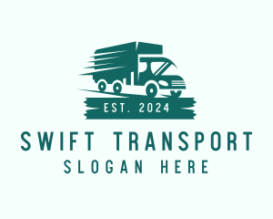 Modern Truck Transport logo design