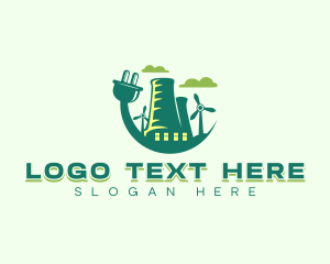 Power Plant - Eco Electric Energy logo design