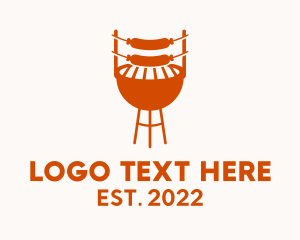 Grill - Orange Sausage Barbecue logo design