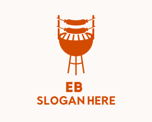 Orange Sausage Barbecue  Logo