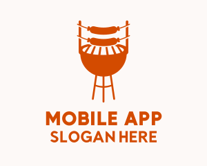 Orange Sausage Barbecue  Logo