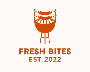 Deli - Orange Sausage Barbecue logo design