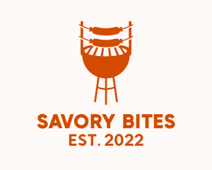 Sausage - Orange Sausage Barbecue logo design