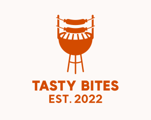 Delicatessen - Orange Sausage Barbecue logo design