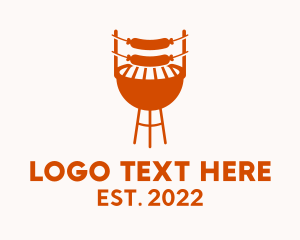 Fast Food - Orange Sausage Barbecue logo design