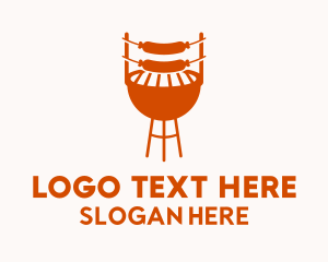 Orange Sausage Barbecue  Logo