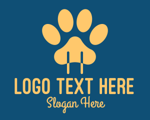 Pet Shop - Yellow Animal Paw Power Plug logo design