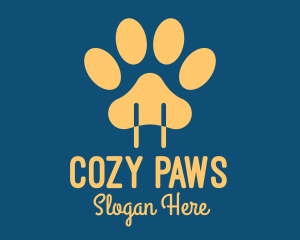 Yellow Animal Paw Power Plug logo design