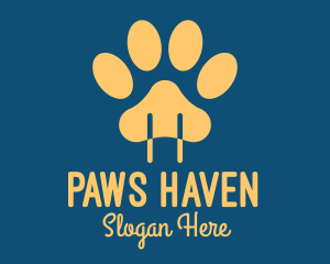 Yellow Animal Paw Power Plug logo design