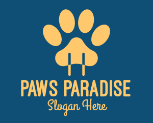 Yellow Animal Paw Power Plug logo design