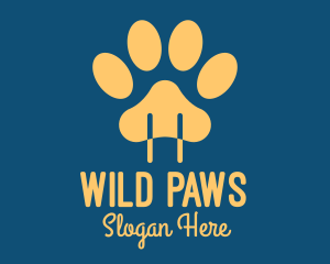 Yellow Animal Paw Power Plug logo design