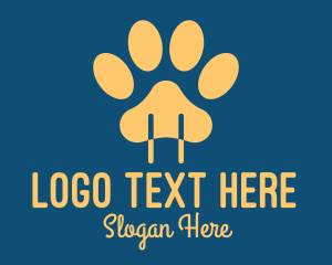 Veterinary Clinic - Yellow Animal Paw Power Plug logo design