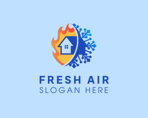 Fire Ice House Heating logo design