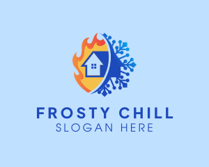 Freezer - Fire Ice House Heating logo design