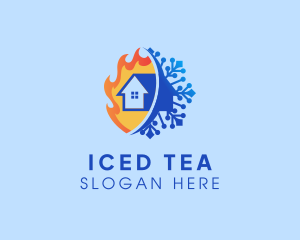 Fire Ice House Heating logo design