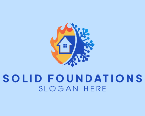 Solar - Fire Ice House Heating logo design