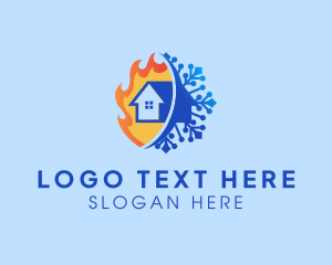 Heating - Fire Ice House Heating logo design