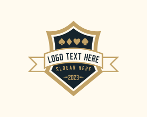Solitaire - Casino Poker Shield logo design