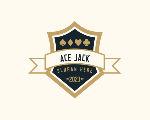 Blackjack - Casino Poker Shield logo design